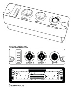 Shure ADX5BP-TA3 задняя панель для приемника ADX5D=-A. Разъемы: два аудиовыхода TA3, 4-контактный разъем к контейнеру батареи, разъем питания